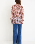 AMONG THE BRAVE ODYSSEY BLUSH FLORAL SHIRRED NECK LS TOP