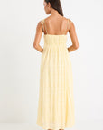 IVY + JACK OFFSHORE BUTTER SHIRRED STRAPPY MAXI DRESS