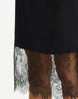 BLAK PARISIAN GIRL SATIN LACE SKIRT