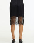 BLAK PARISIAN GIRL SATIN LACE SKIRT