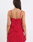 GEORGIA ZOE PASSION POLKA DOT RUFFLE MINI SLIP DRESS