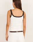 RE:UNION PEBBLE CONTRAST BINDING RIB SINGLET TANK
