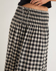 IVY + JACK CHEERFUL GINGHAM COTTON SHIRRED WAIST MAXI SKIRT