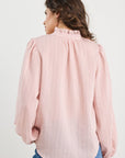 IVY + JACK PREMISE STRIPE HIGH NECK LS TOP