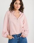 IVY + JACK PREMISE STRIPE HIGH NECK LS TOP