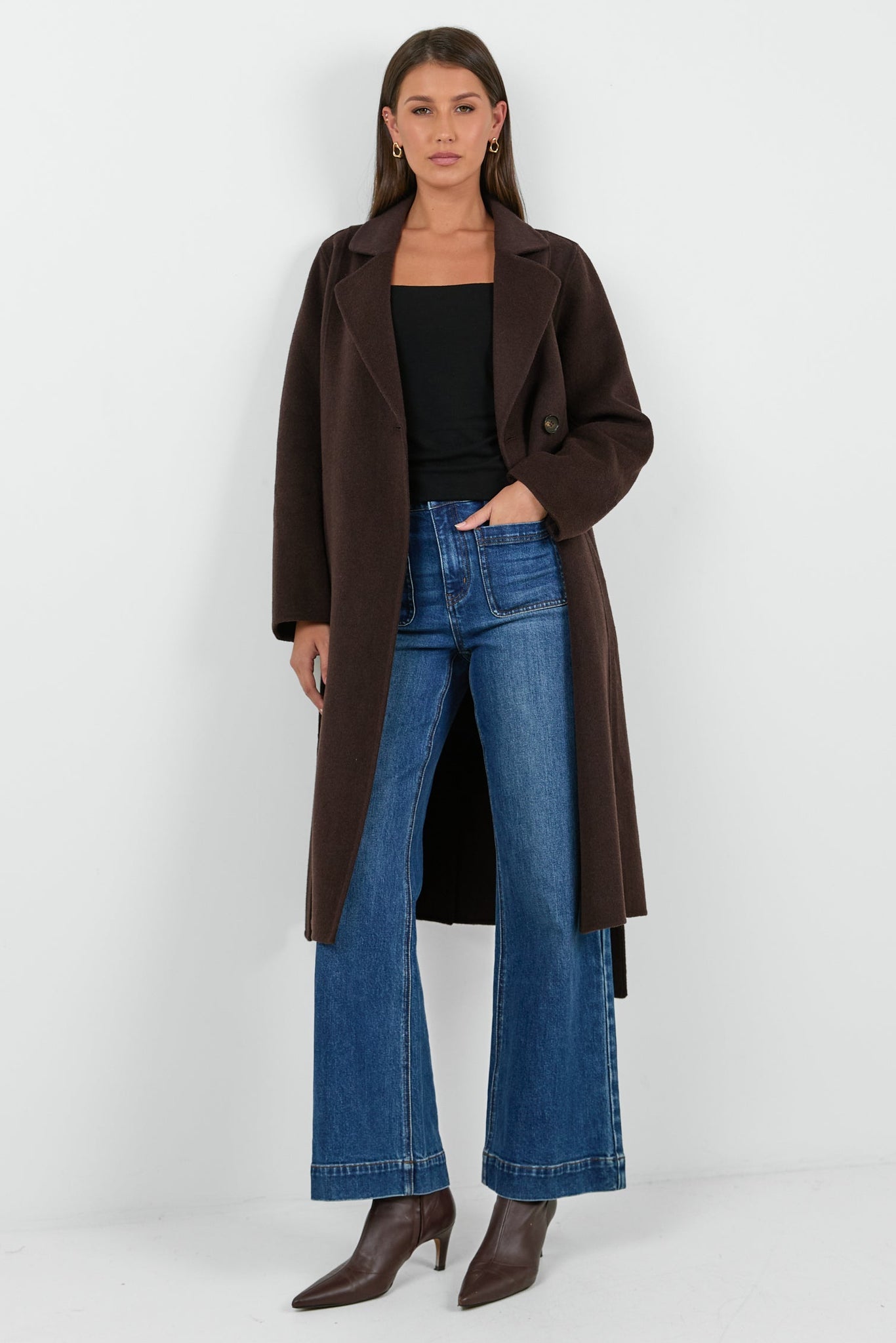 IVY + JACK PROVENCE MELTON DOUBLE BREASTED BELTED COAT