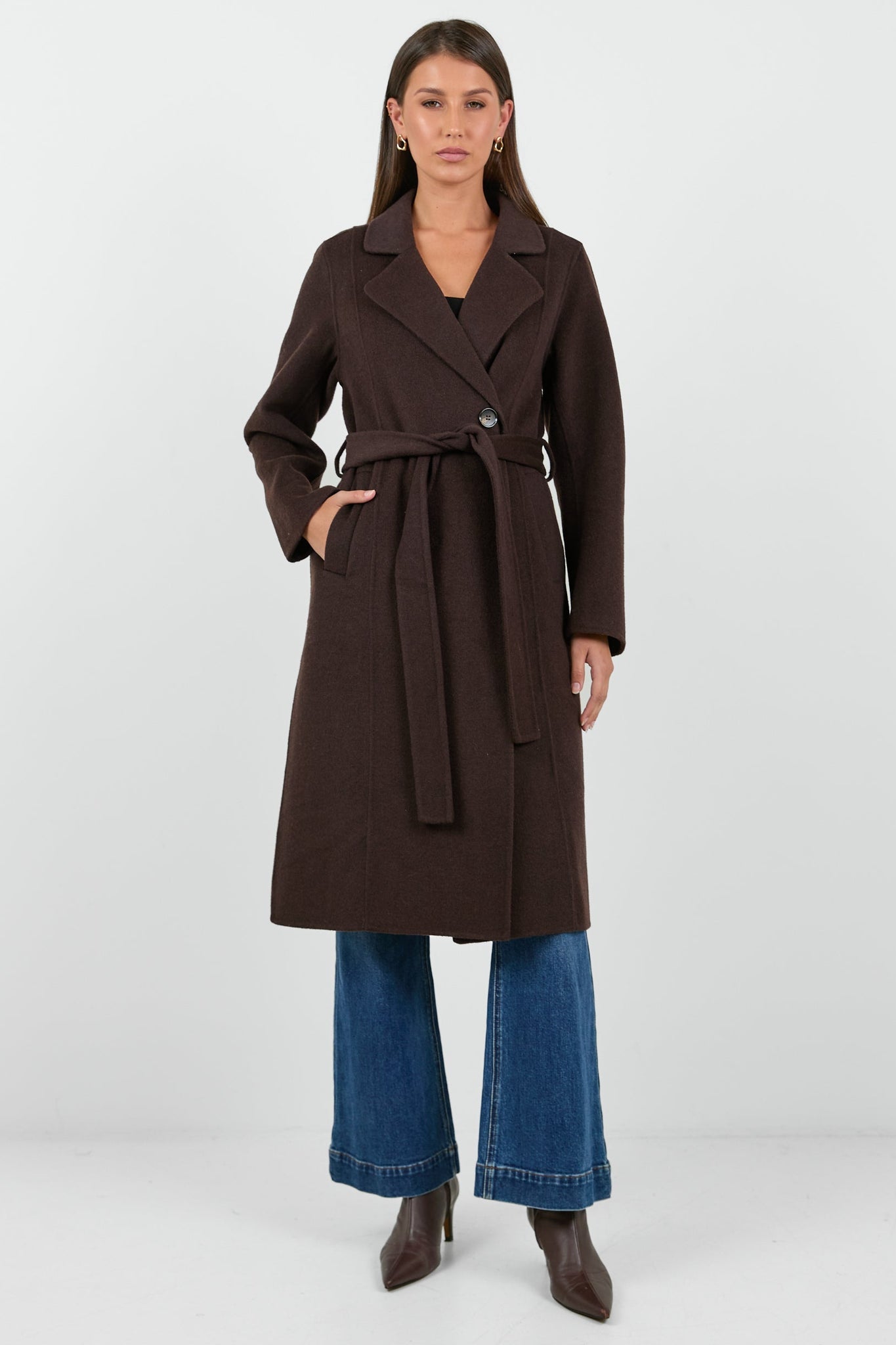 IVY + JACK PROVENCE MELTON DOUBLE BREASTED BELTED COAT