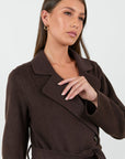 IVY + JACK PROVENCE MELTON DOUBLE BREASTED BELTED COAT