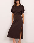 RE:UNION PULSE COTTON GATHERED WAIST DETAIL SHORT SLEEVE DRESS