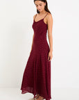 STORIES BE TOLD REIGN POLKA GEORGETTE STRAPPY MAXI DRESS