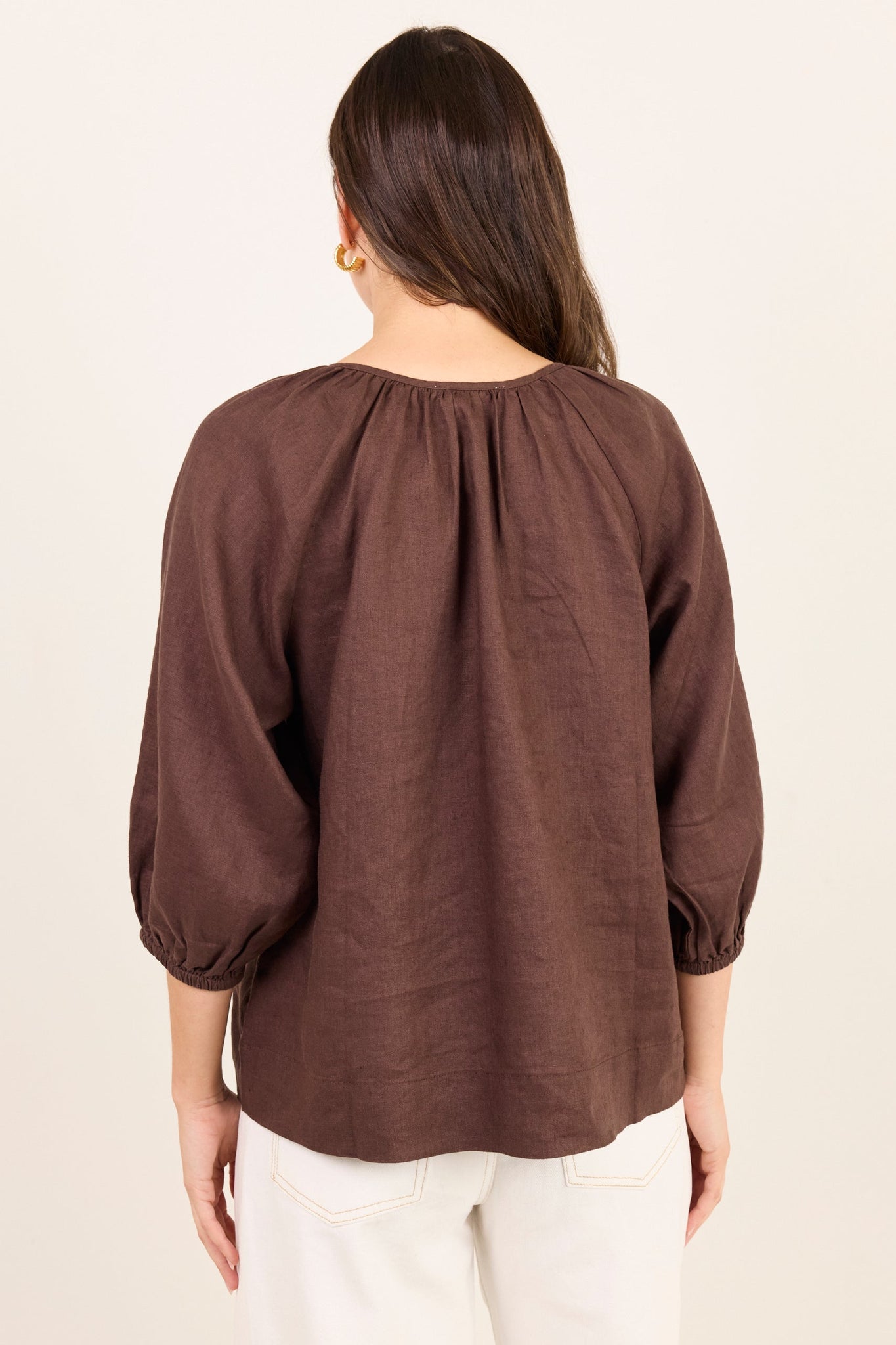 RE:UNION REVOLUTIONARY LINEN RELAXED LONG SLEEVE TOP