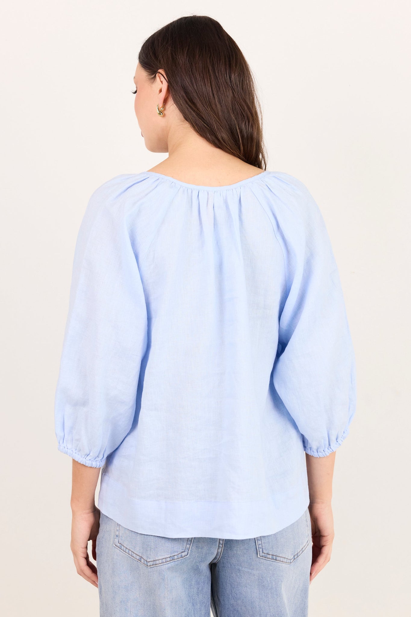 RE:UNION REVOLUTIONARY LINEN RELAXED LONG SLEEVE TOP