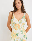 BY ROSA ROMANCE HONEY FLORAL CRINKLE FABRIC STRAPPY FLOATY MAXI DRESS