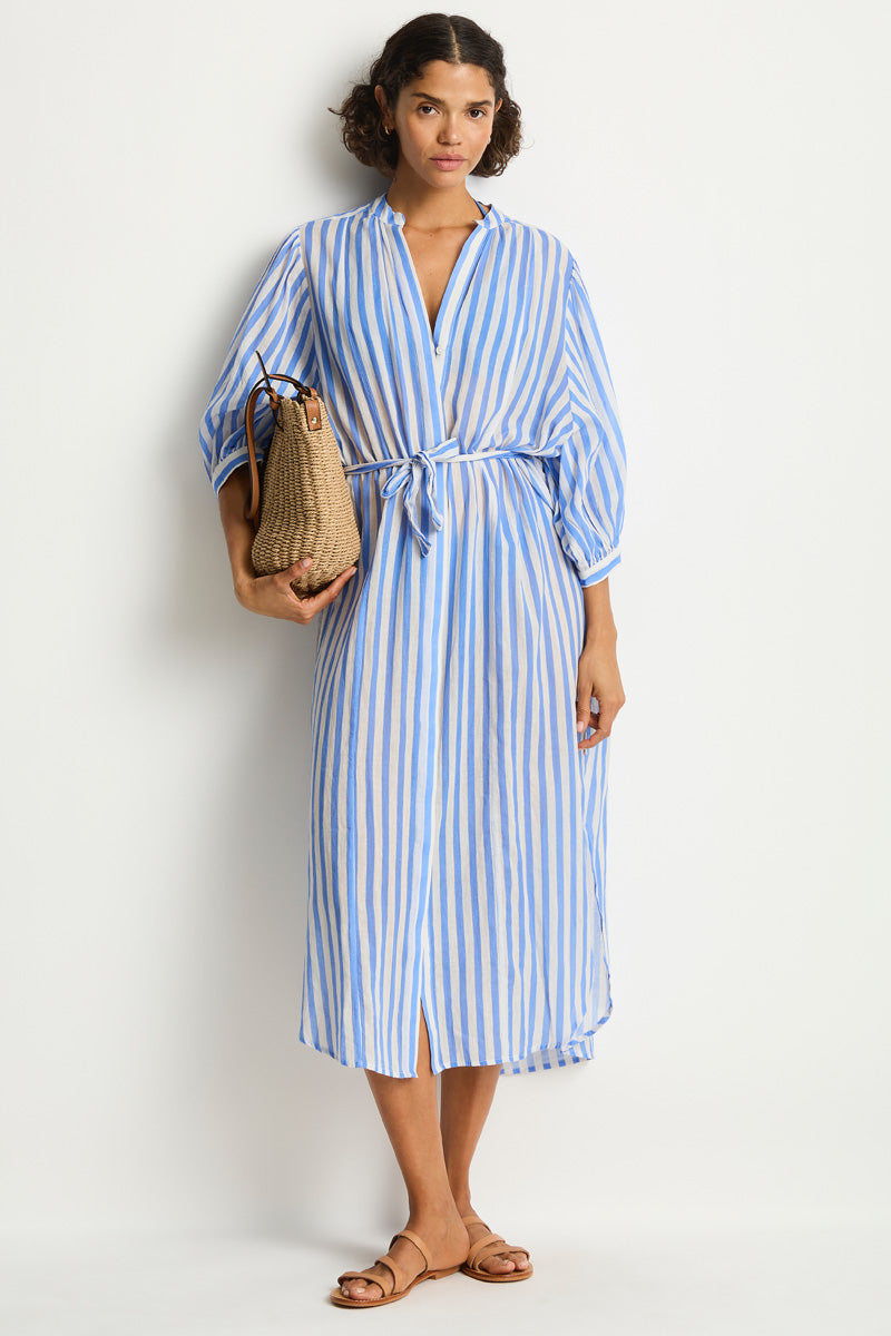 SEA LEVEL VACAY BOHO LONG SHIRT DRESS