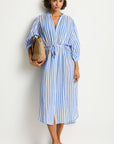SEA LEVEL VACAY BOHO LONG SHIRT DRESS