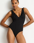 SEA LEVEL ESSENTIALS FRILL ONE PIECE