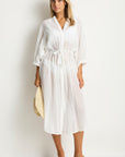 SEA LEVEL SALT BOHO LONG SHIRT DRESS