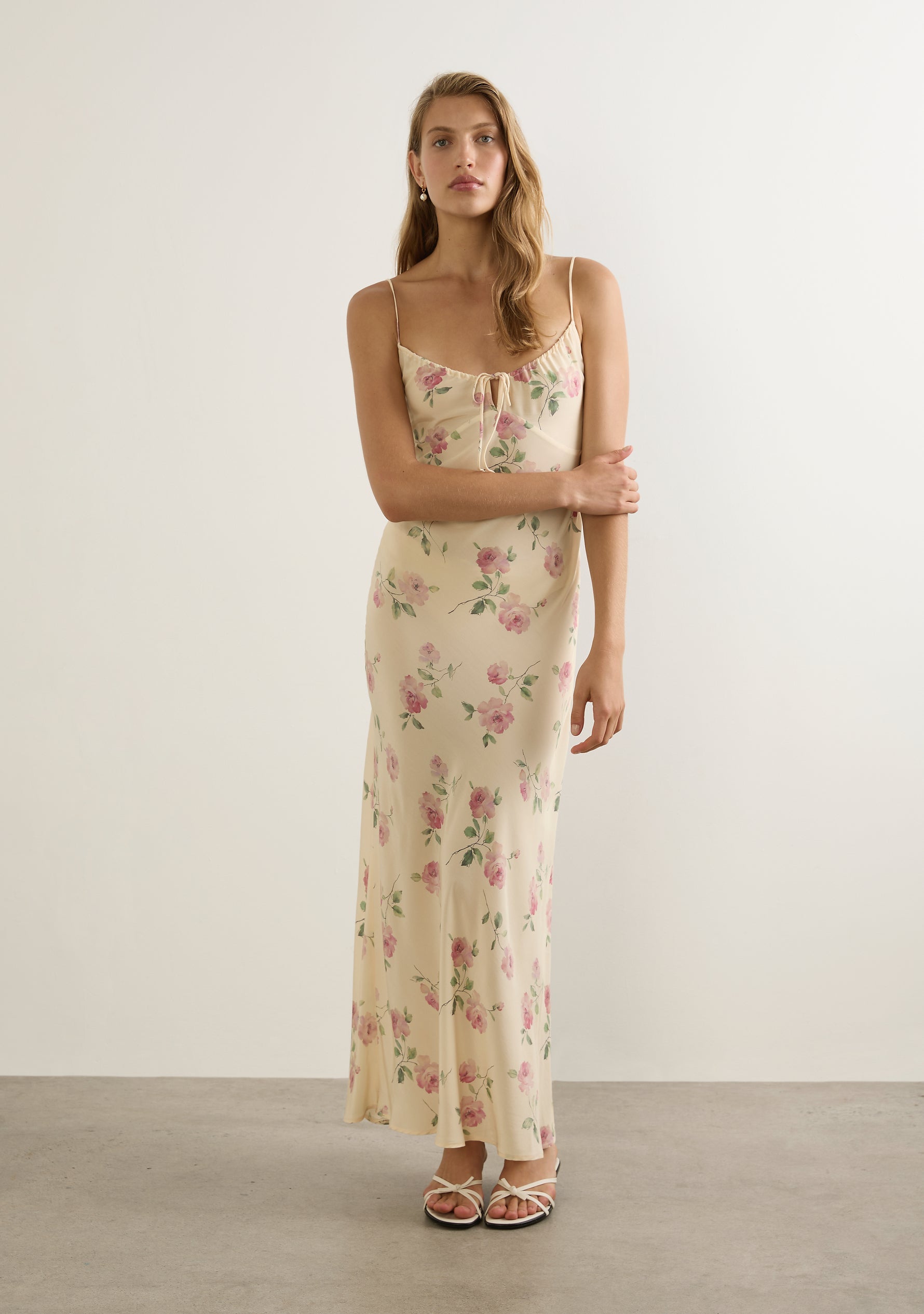 AUGUSTE ANNIE TIE SLIP MAXI DRESS