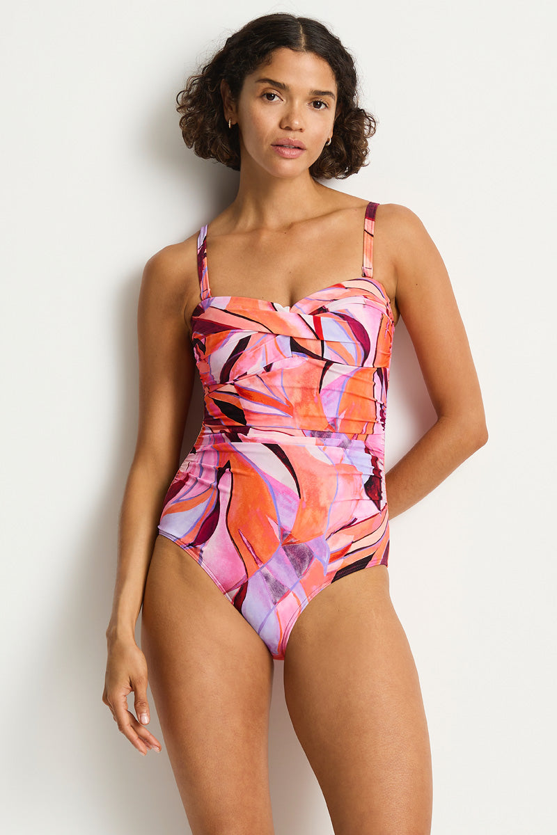 SEA LEVEL NEON WAVE TWIST BANDEAU ONE PIECE