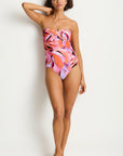 SEA LEVEL NEON WAVE TWIST BANDEAU ONE PIECE