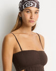 SEA LEVEL SUNSET CUTAWAY BANDEAU DRESS