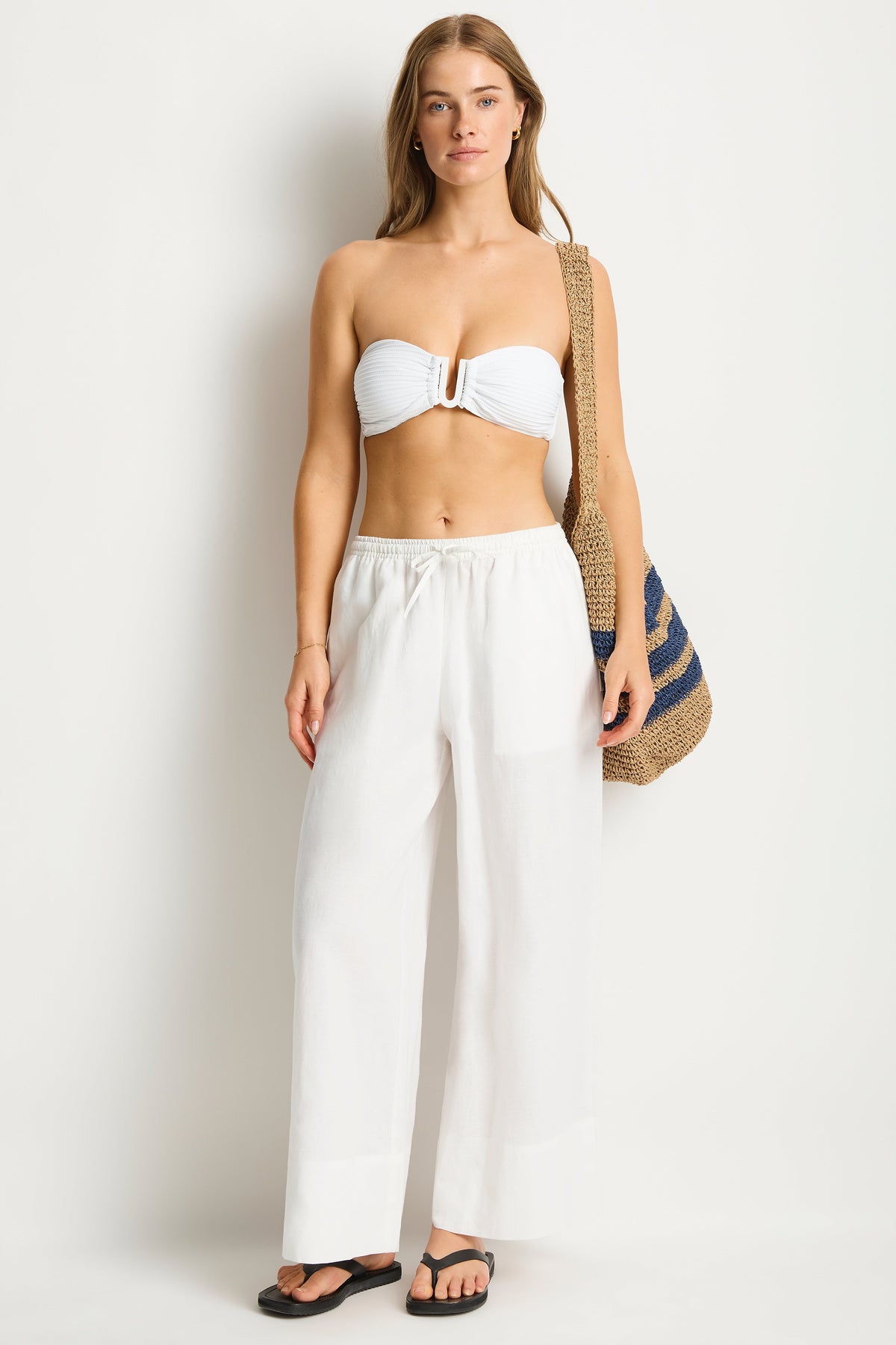 SEA LEVEL SHORE LINEN PALAZZO PANT