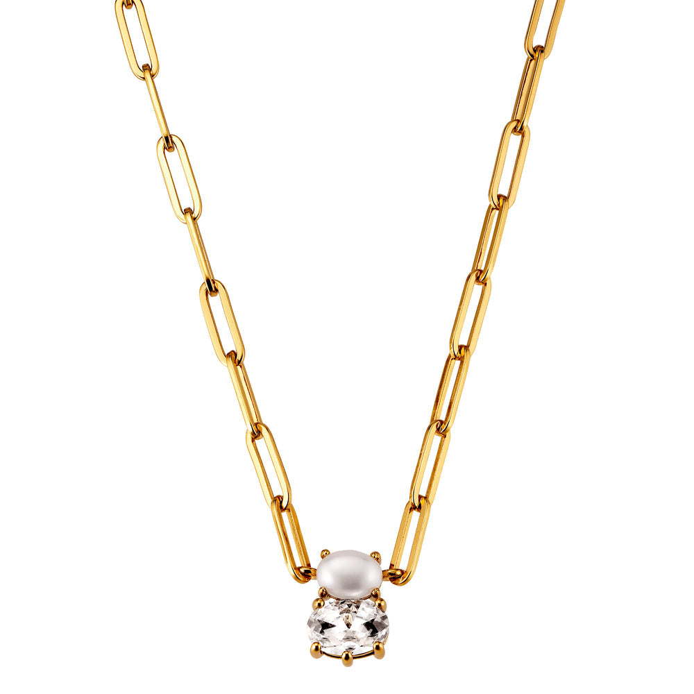 DYRBERG/KERN SERAFINE SG CRYSTAL WHITE PEARL NECKLACE