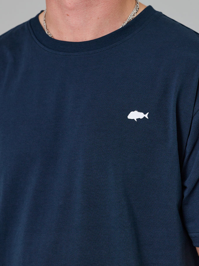 JUST ANOTHER FISHERMAN STAMP SEA TEE NAVY