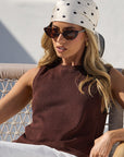 AMONG THE BRAVE SALUTE RELAXED SLEEVELESS KNIT TANK TOP