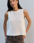 AMONG THE BRAVE SALUTE RELAXED SLEEVELESS KNIT TOP