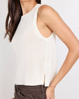 AMONG THE BRAVE SALUTE RELAXED SLEEVELESS KNIT TOP