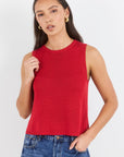 AMONG THE BRAVE SALUTE RELAXED SLEEVELESS KNIT TOP