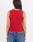 AMONG THE BRAVE SALUTE RELAXED SLEEVELESS KNIT TOP