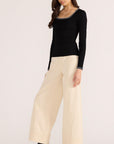 MINK PINK SANA BLANKET STITCH KNIT TOP
