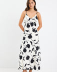 STORIES BE TOLD SATURN FLORAL STRAPPY BIAS SLIP DRESS