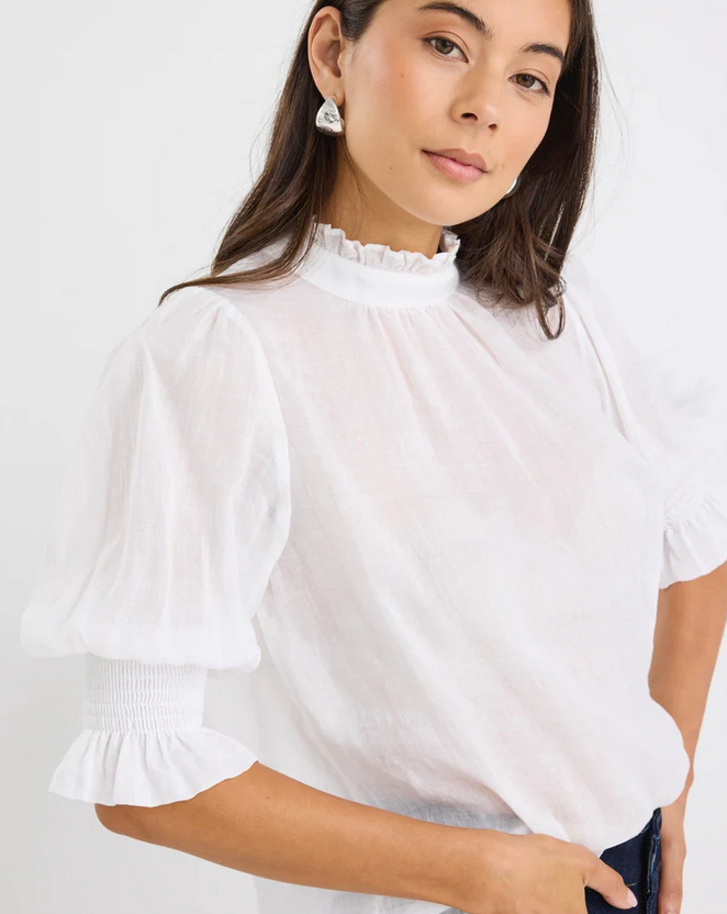 BY ROSA VERSE SHEER HIGH NECK SHORT SLEEVE TOP – Boutique on Main