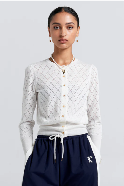 KAREN WALKER PEARL LACE CARDIGAN