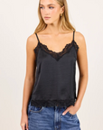 STORIES BE TOLD NOCTURNE SATIN LACE TRIM CAMI
