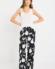 STORIES BE TOLD BENEFICIAL FLORAL FLAT FRONT ELASTIC BACK PANTS
