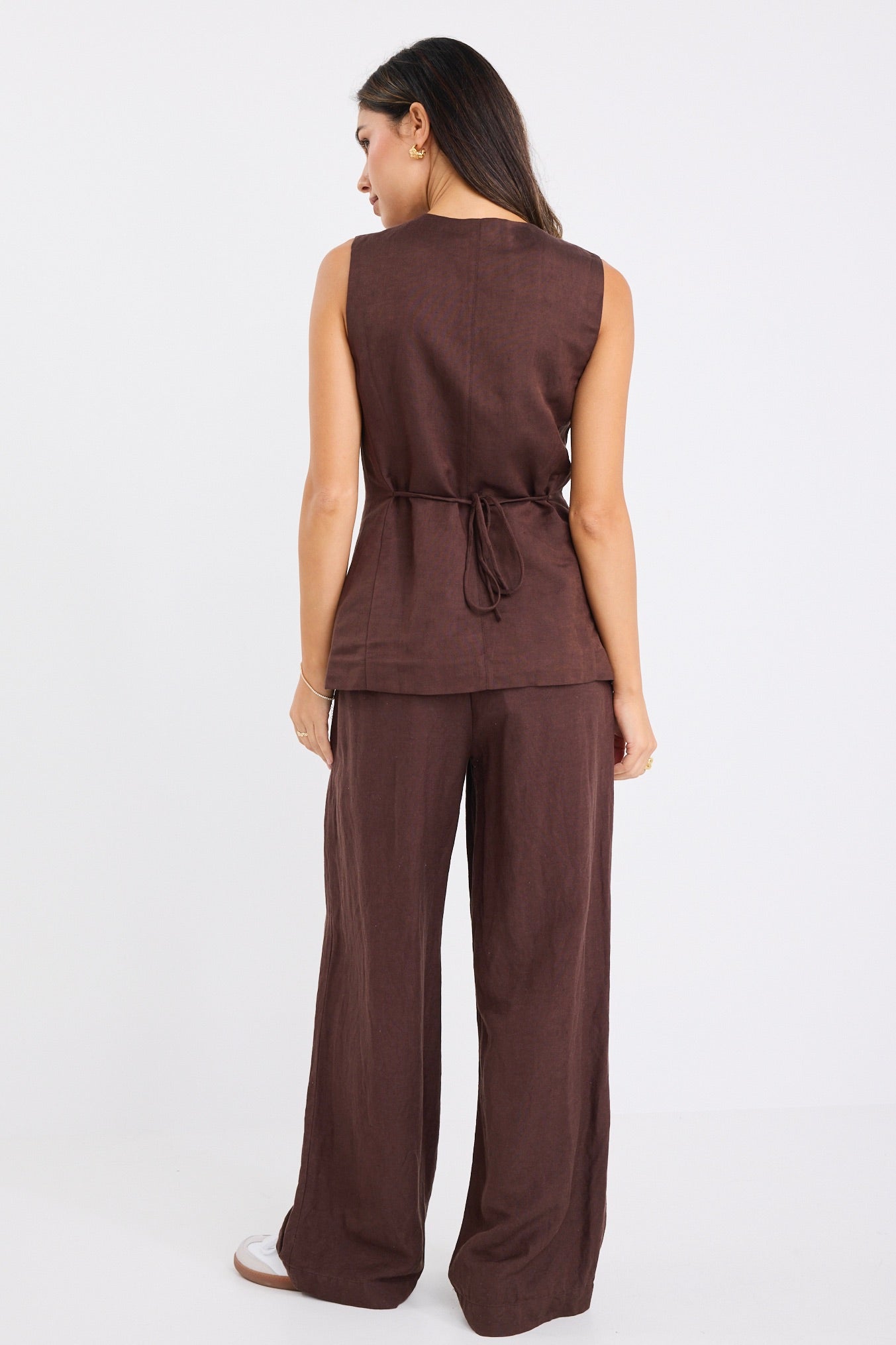 RE:UNION SHELTER LINEN VISCOSE FLAT FRONT WIDE PANTS