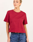 AMONG THR BRAVE SUBURB RED BOXY CROP TEE