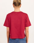 AMONG THR BRAVE SUBURB RED BOXY CROP TEE