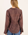 STORIES BE TOLD SUNDIAL SEMI SHEER CORSET DETAIL WAIST SHIRT