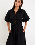 AMONG THE BRAVE SUNDOWN PUFF SHORT SLEEVE MINI SHIRT DRESS