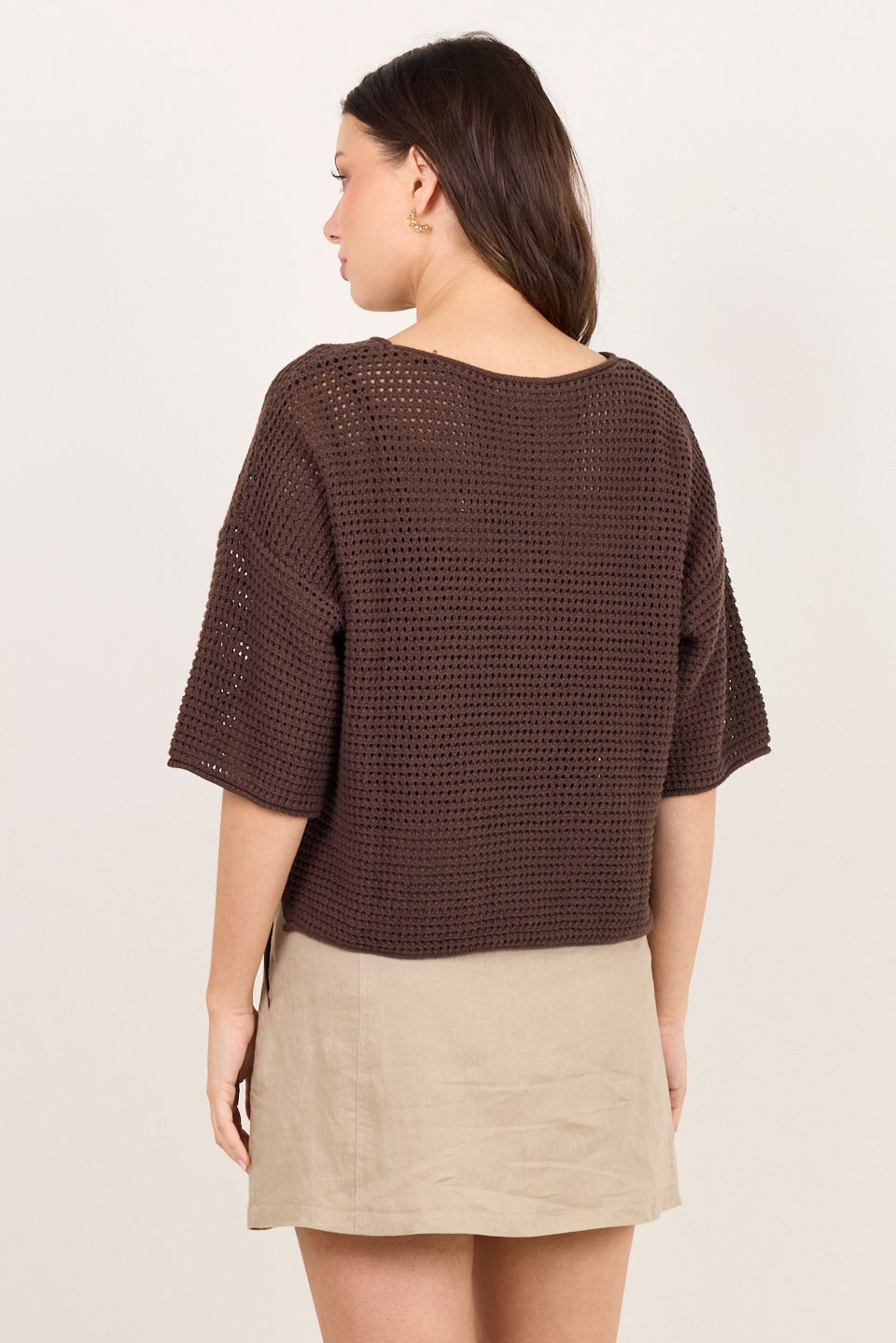 RE:UNION SUNRISE SS CROCHET KNIT TOP
