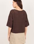 RE:UNION SUNRISE SS CROCHET KNIT TOP