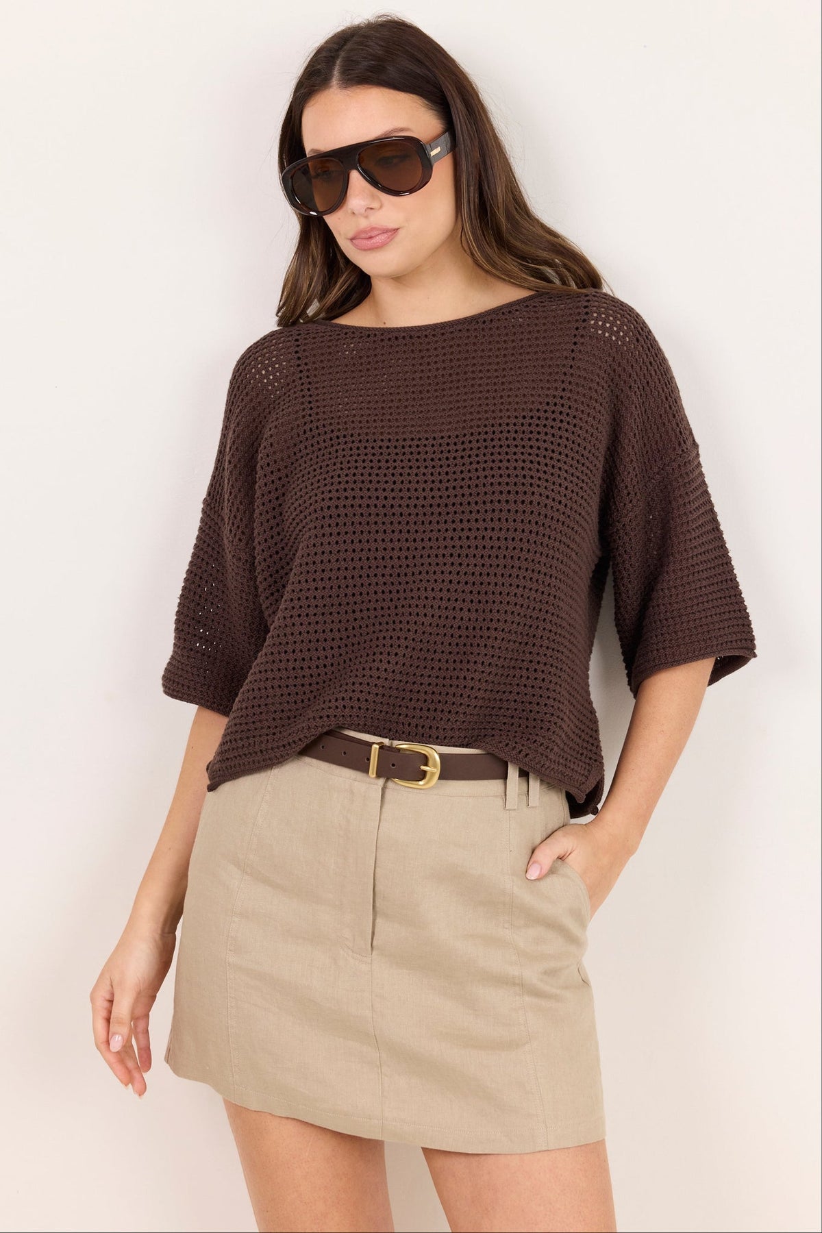 RE:UNION ALIGNMENT LINEN MINI SKORT