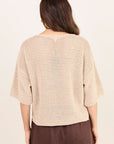 RE:UNION SUNRISE SHORT SLEEVE CROCHET KNIT TOP