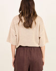 RE:UNION LIFESTYLE LINEN TIE WAIST SHORTS