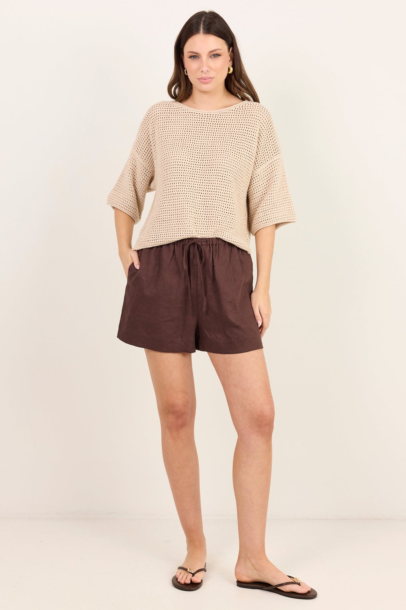 RE:UNION SUNRISE SHORT SLEEVE CROCHET KNIT TOP